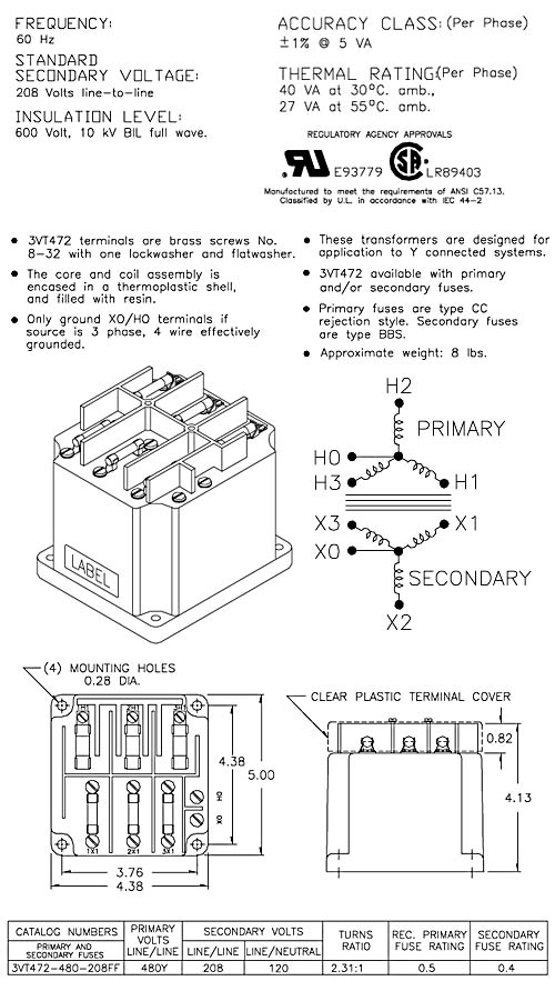 <span id='prod-title'>3 Phase WYE Voltage Transformer</span>