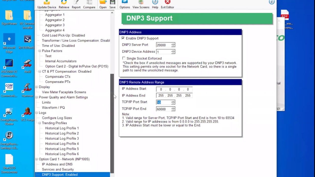 Setting up DNP3 on a Shark® 250 & Shark® 270 Meter